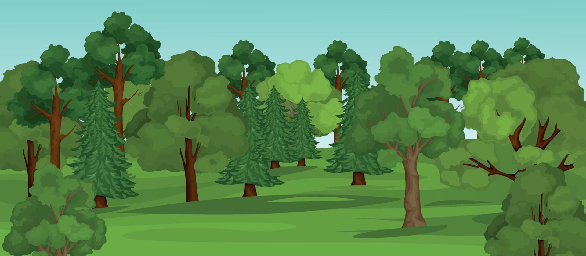 composición del paisaje de troncos de árboles vector