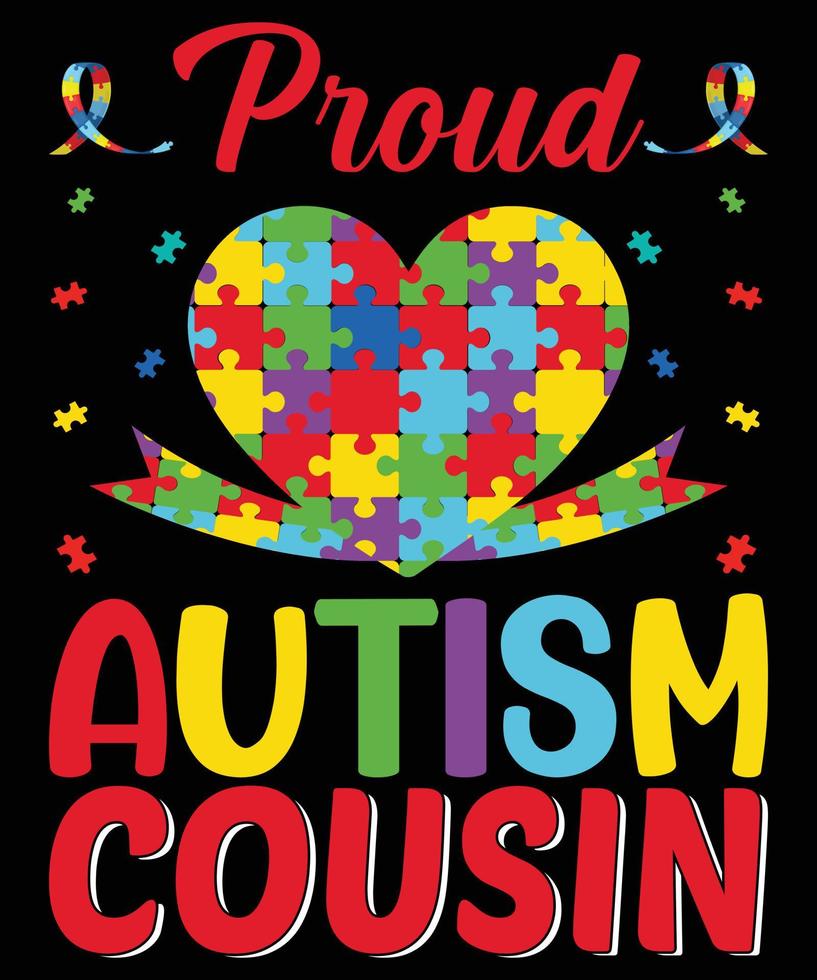 Autism typography t-shirt design. vector