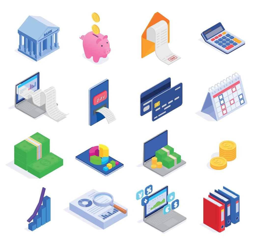 Accounting And Audit Icons Set vector