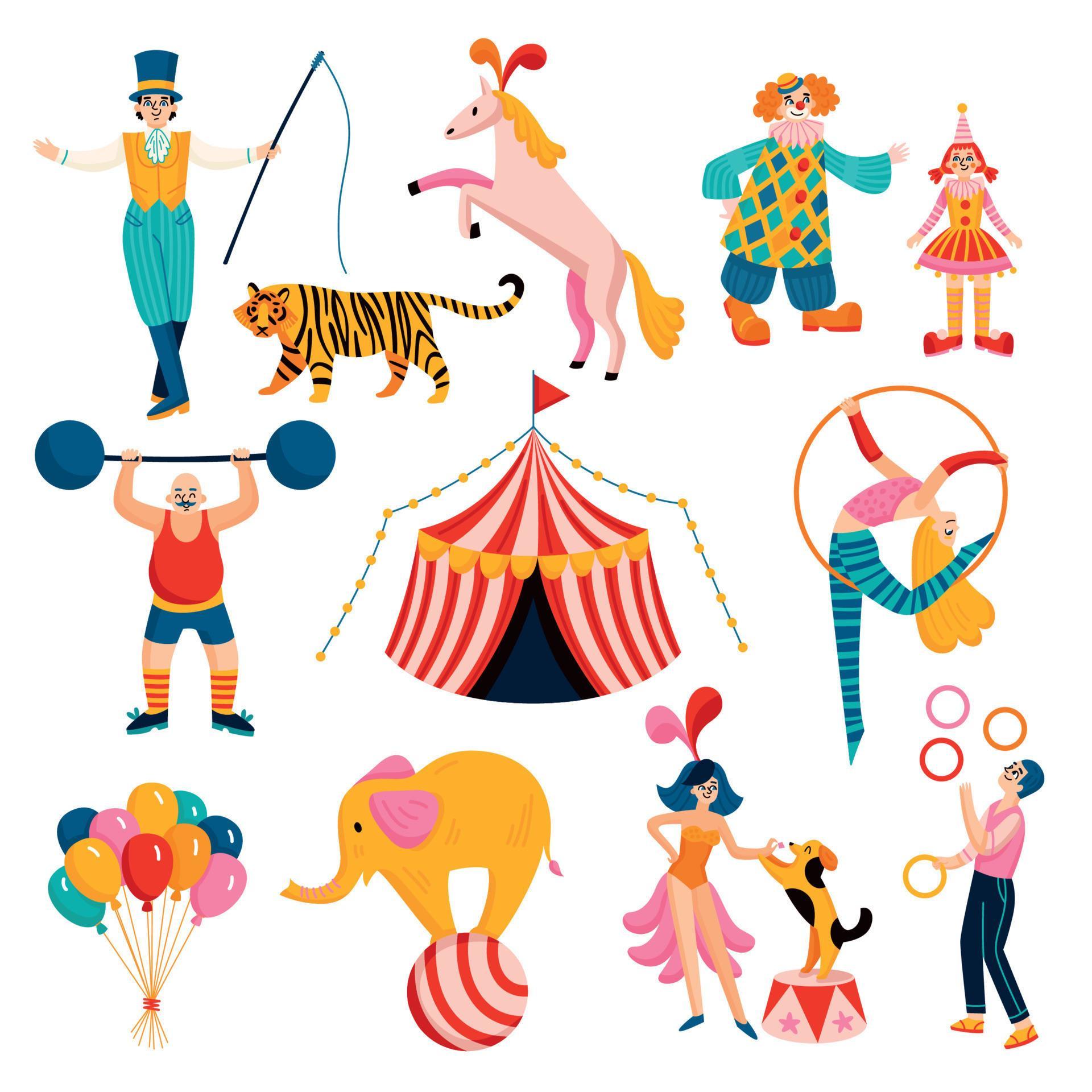 Circus Icon Set 7681607 Vector Art at Vecteezy