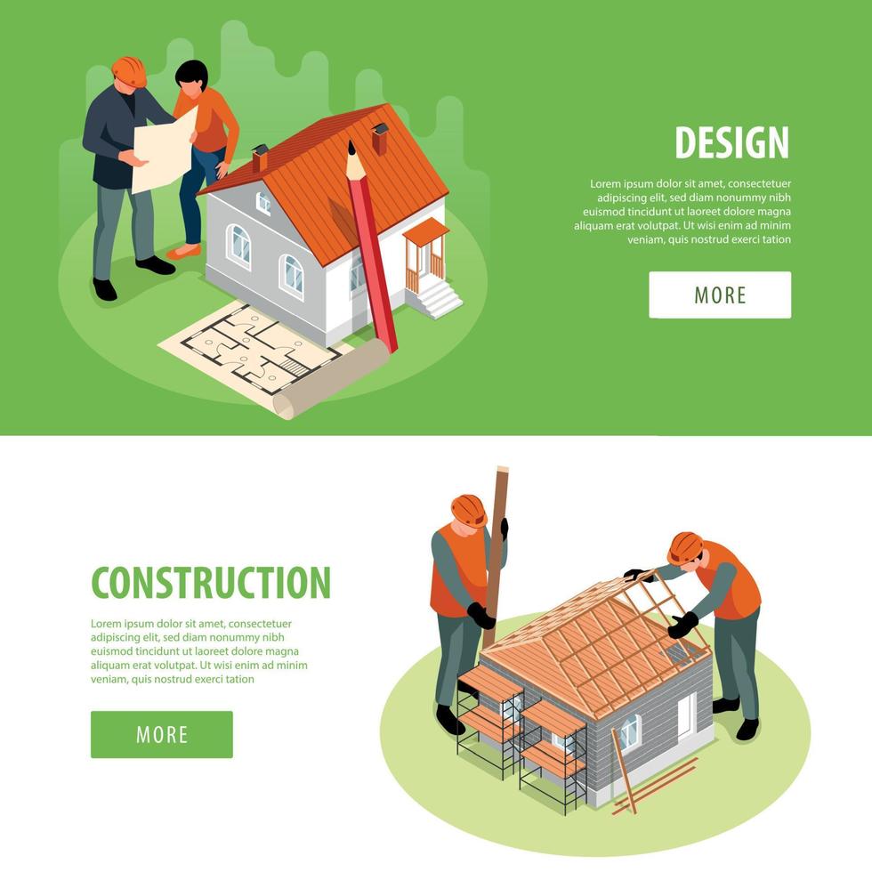 House Construction Banners Set vector