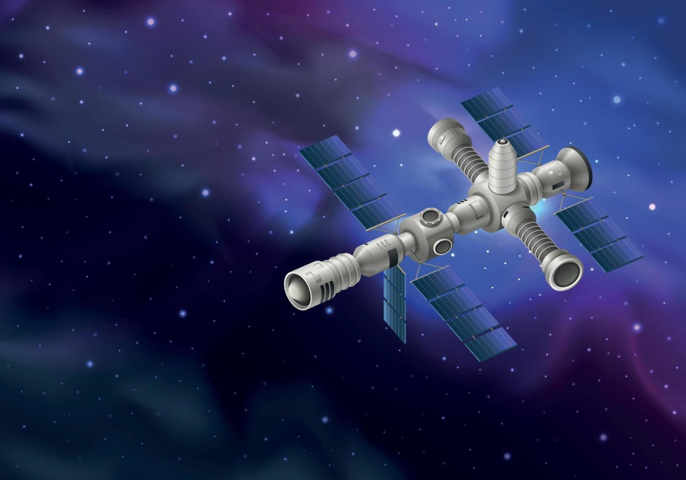 Realistic Spacecraft Illustration vector