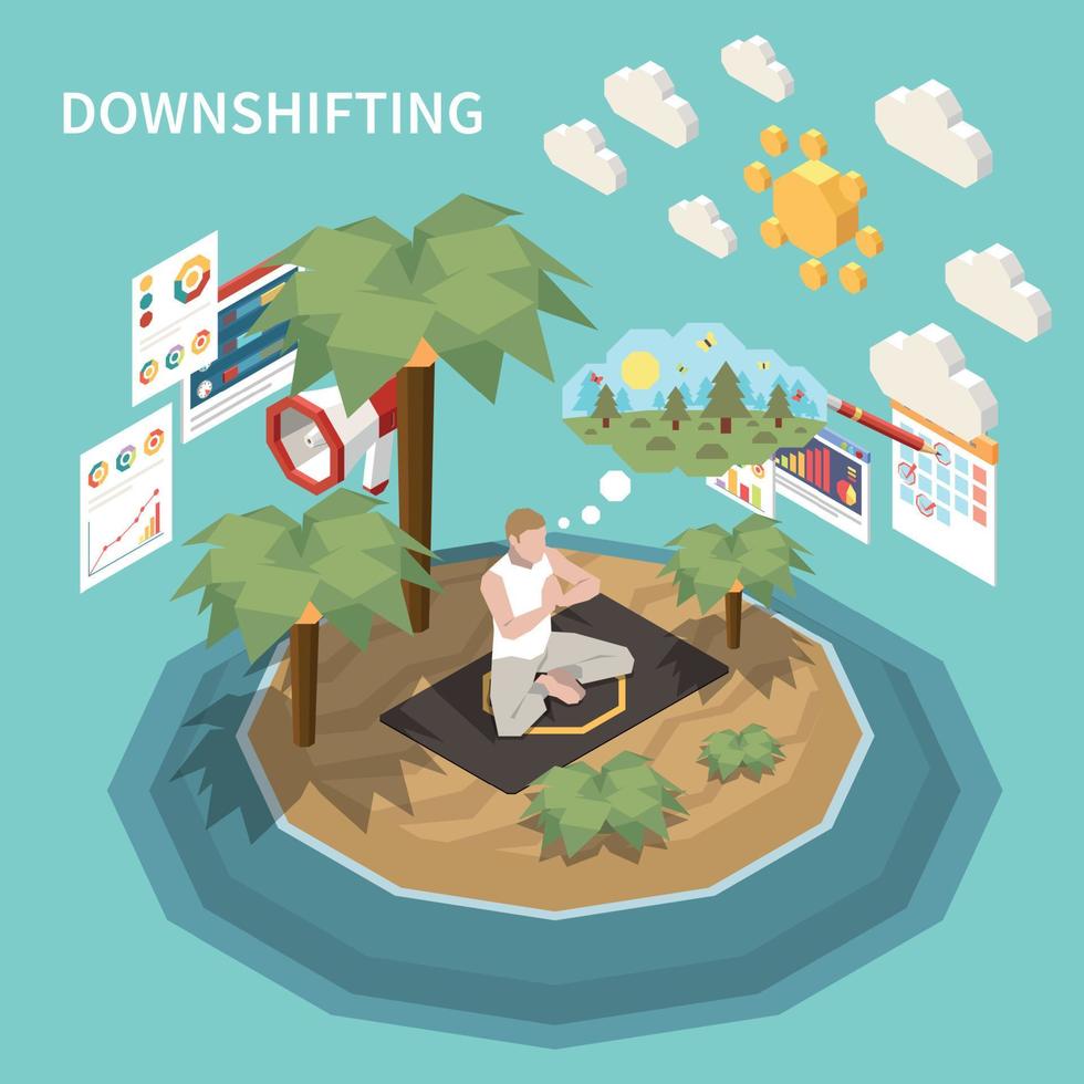 Downshifting Isometric Concept vector