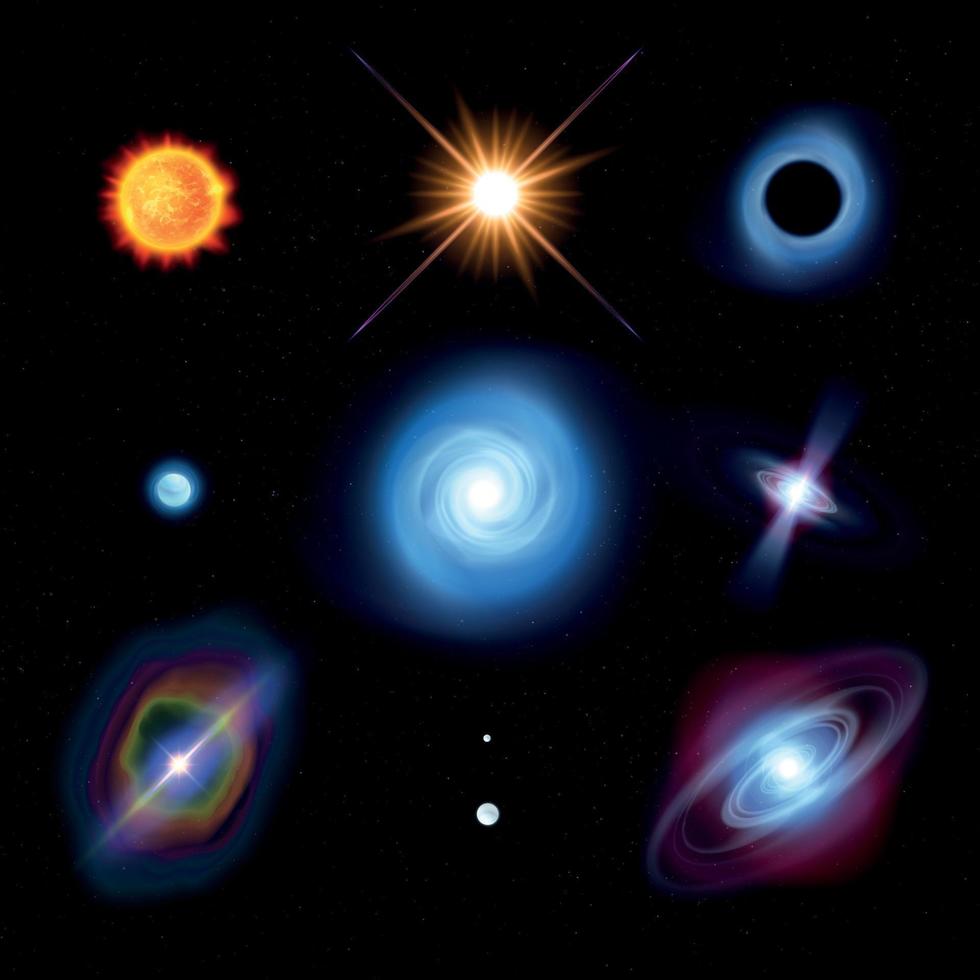 Celestial Bodies Lifespan Set vector