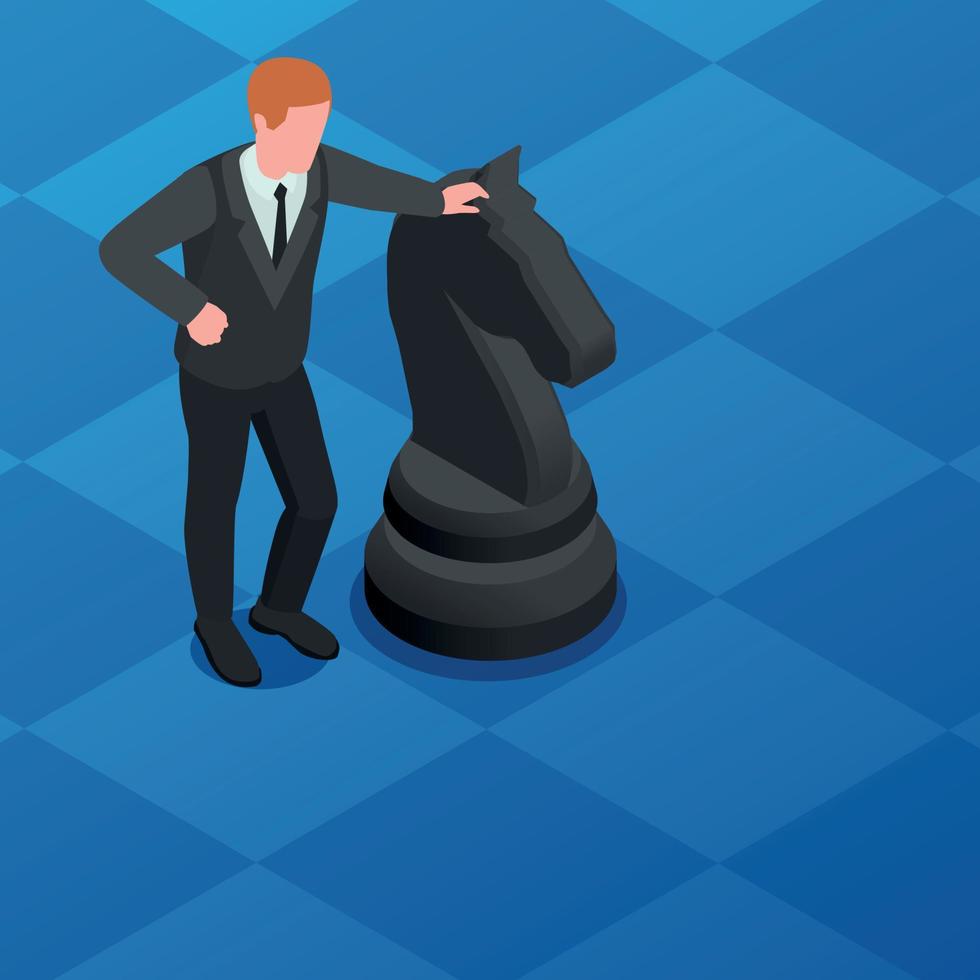Chess Businessman Leadership Composition vector