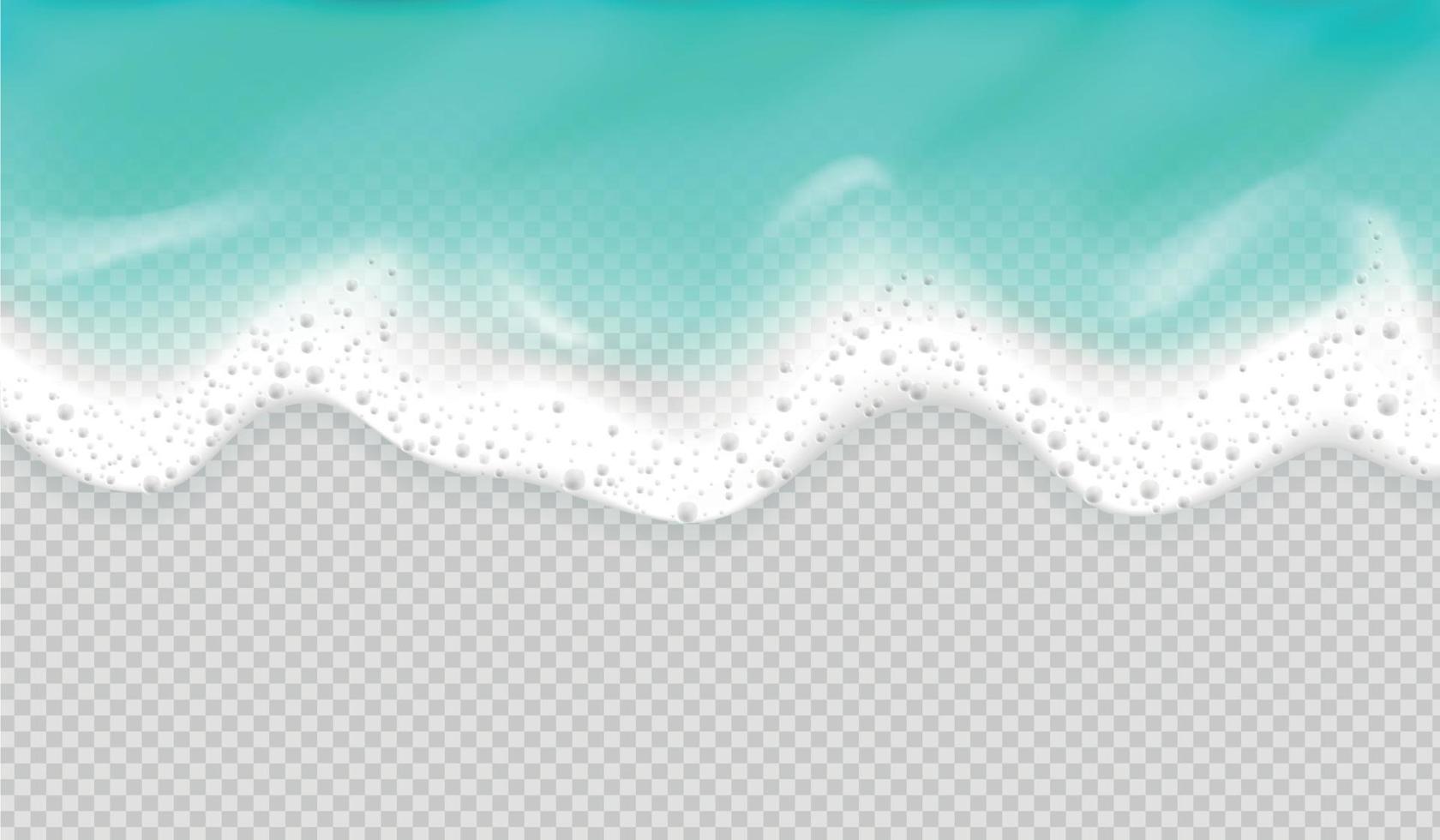 concepto de color realista de espuma de olas de mar vector