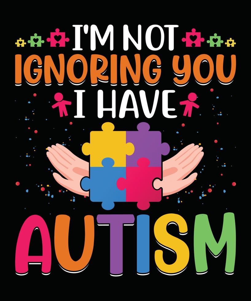 diseño de camisetas de tipografía de autismo. vector