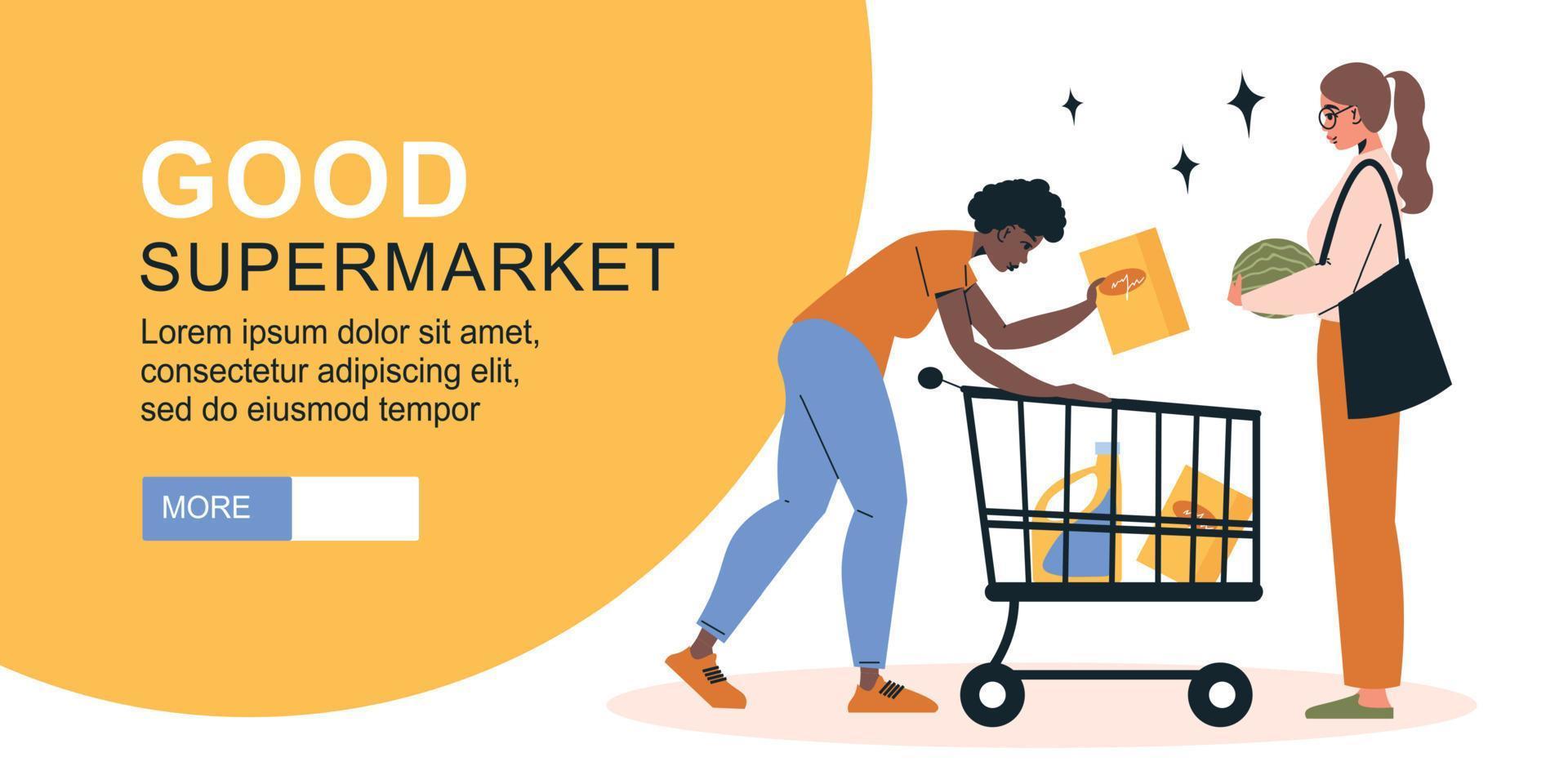 Good Supermarket Horizontal Banner vector