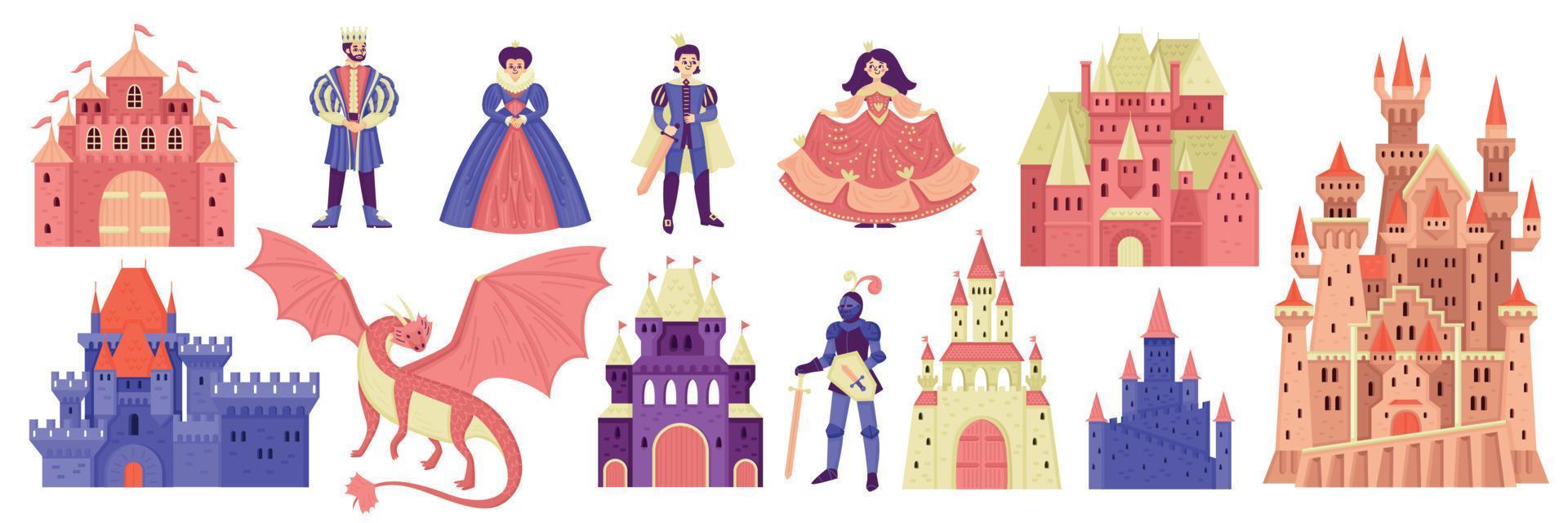 Kingdom Castle Icons Collection vector