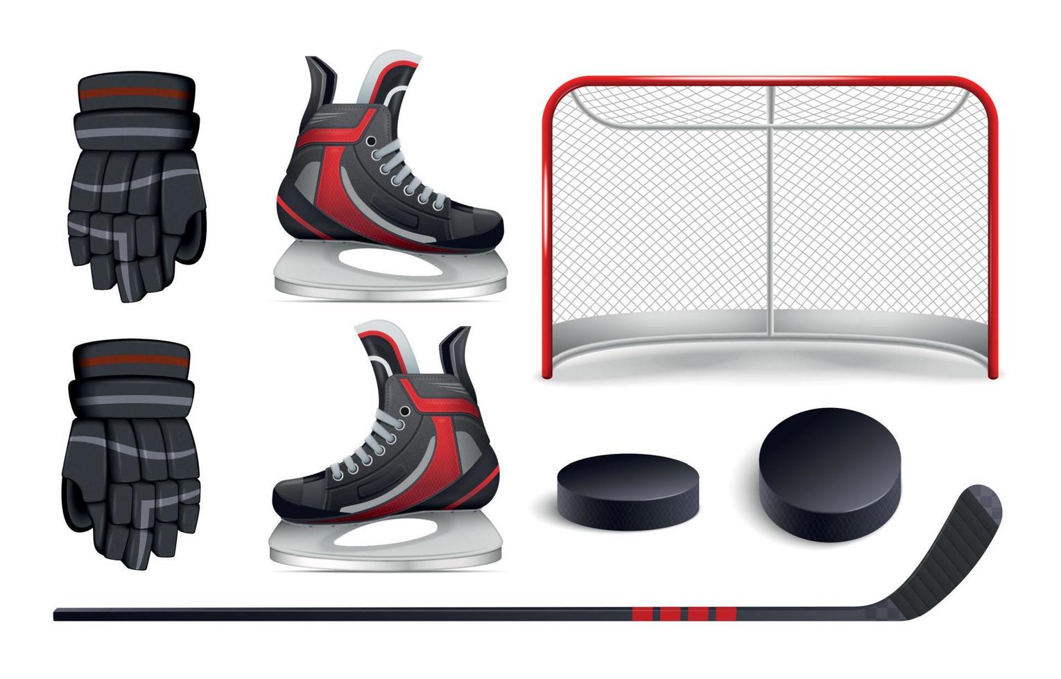 Realistic Hockey Set vector