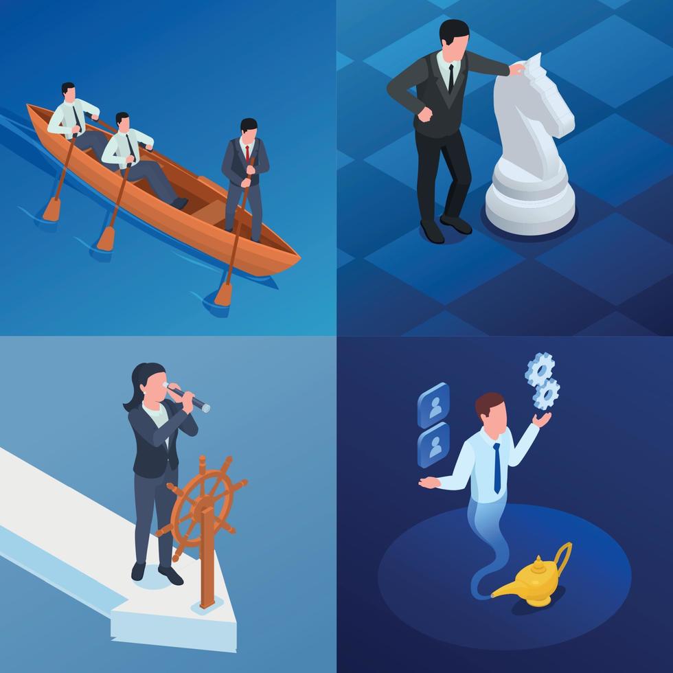 Leadership Isometric Design Concept vector