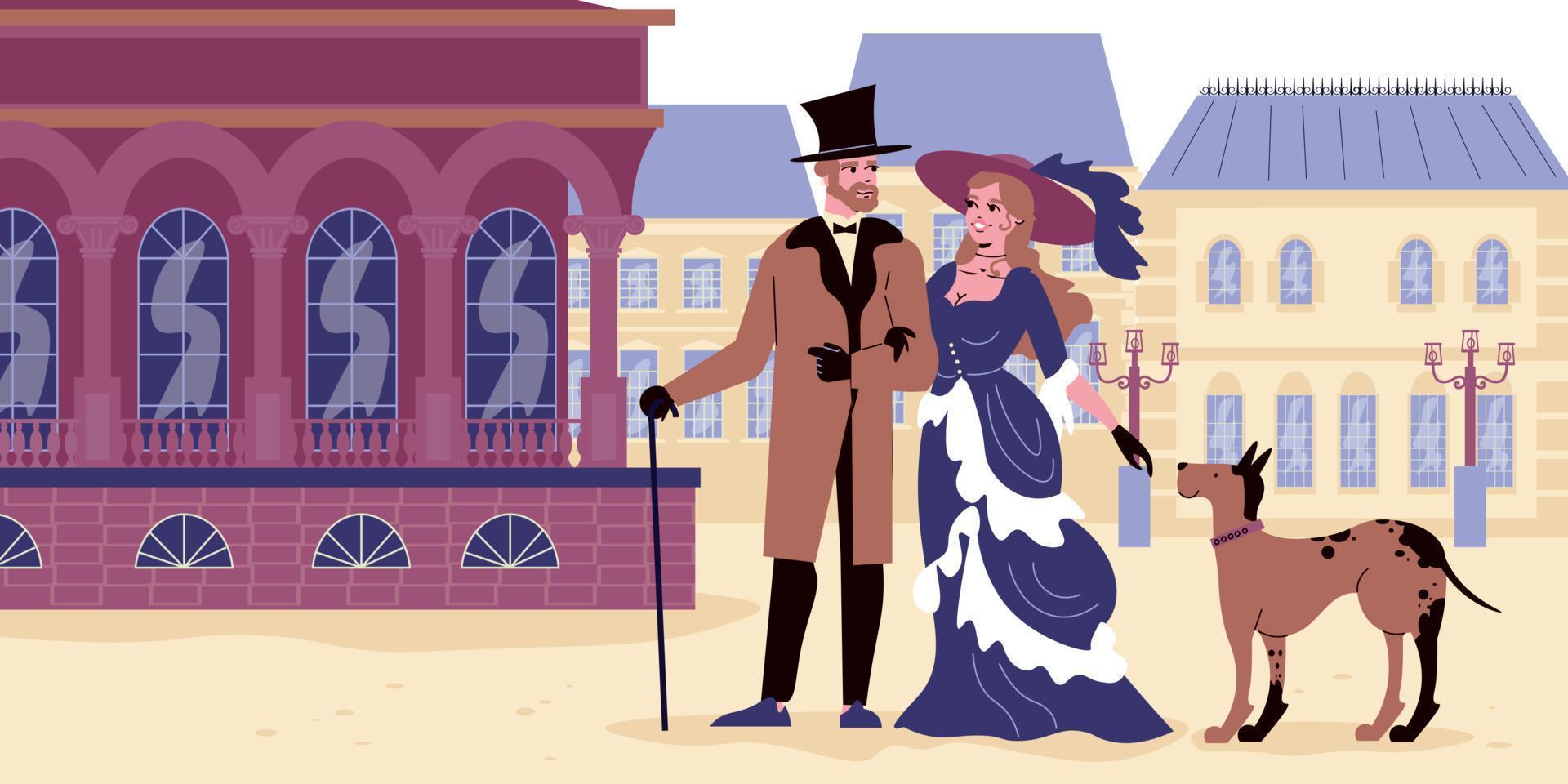 Victorian Flat Illustration vector