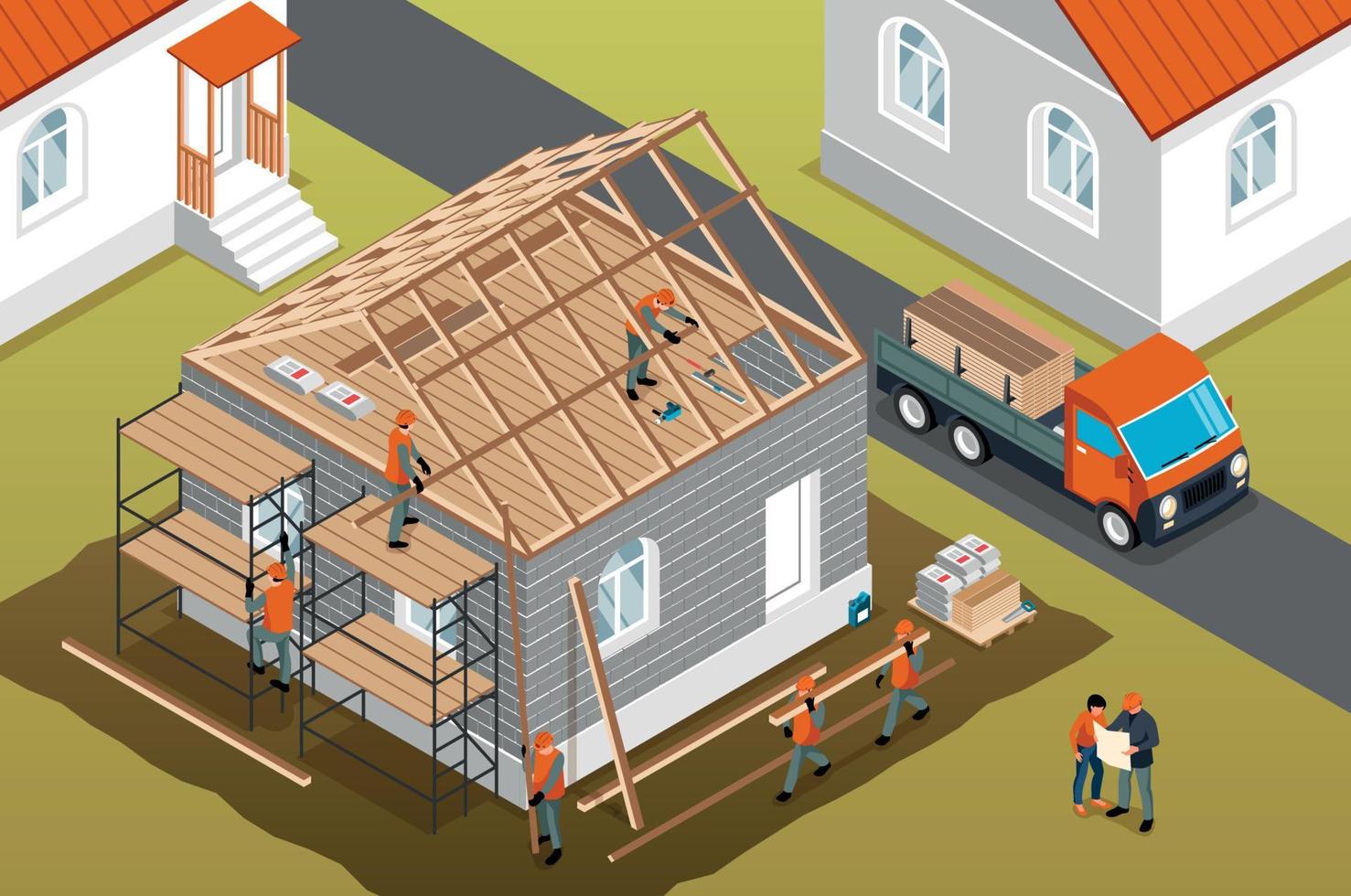 House Construction Background vector