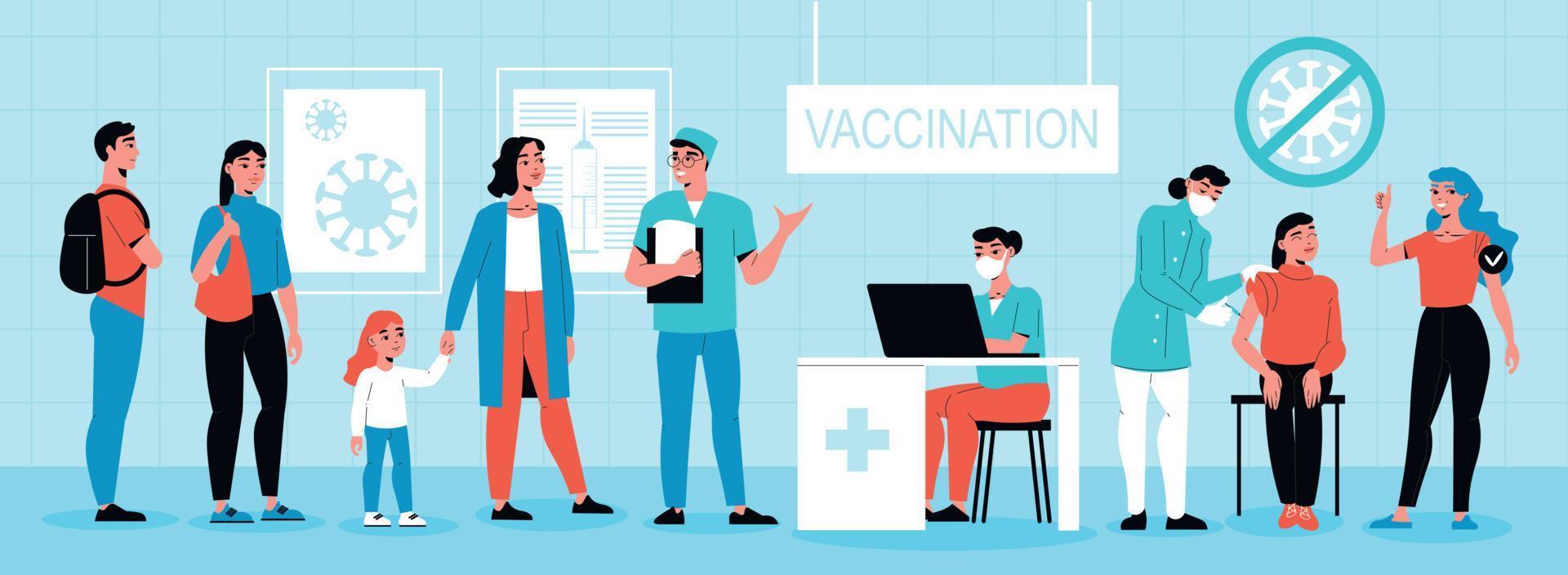 Queue For Vaccination Composition vector