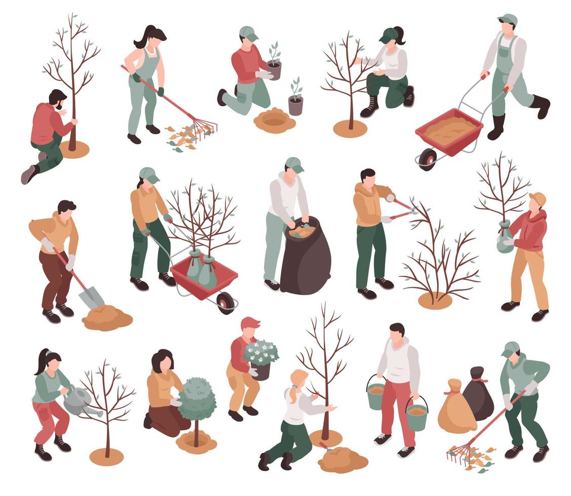 Isometric Gardening Set vector