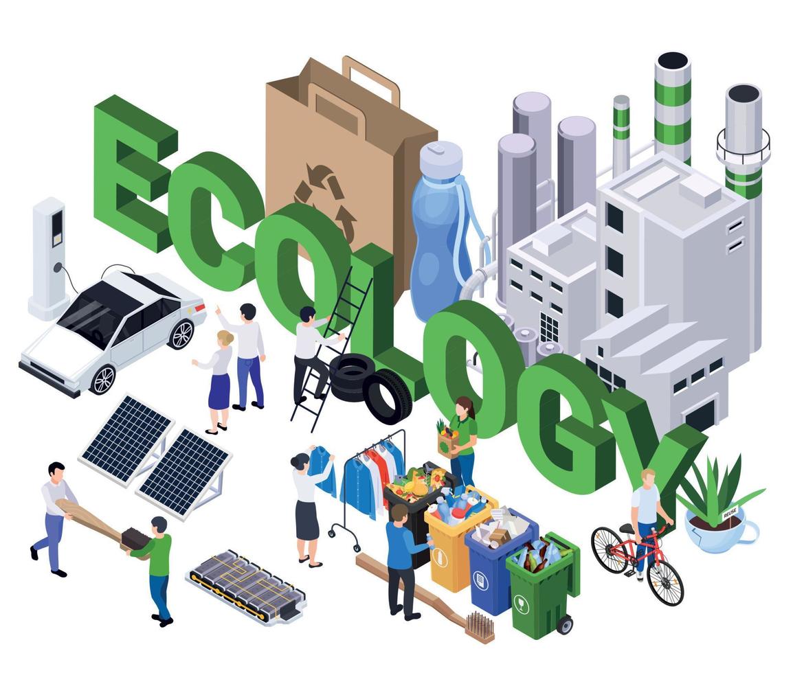 Ecology Isometric Composition vector