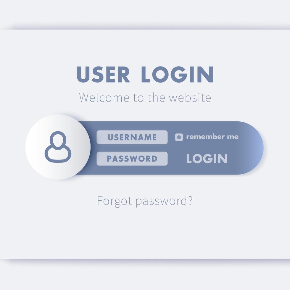 User Login window concept, web page vector template