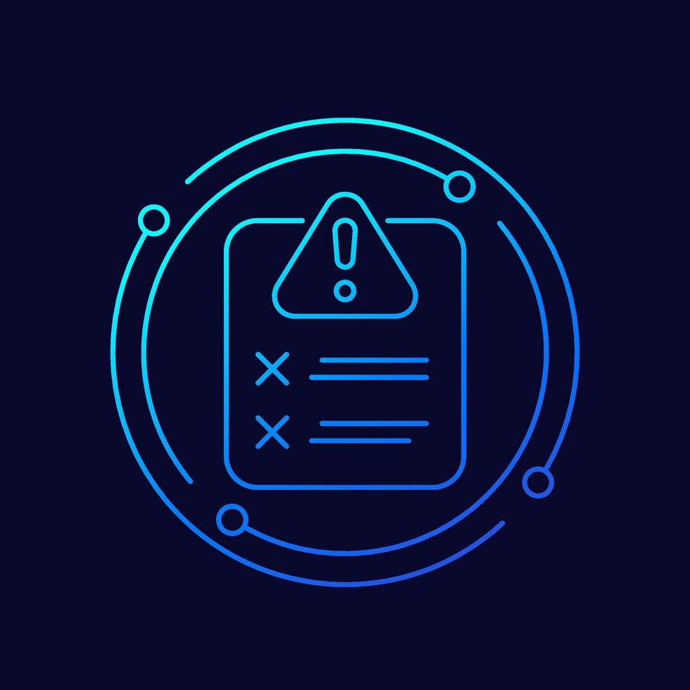 Error report line icon for web vector