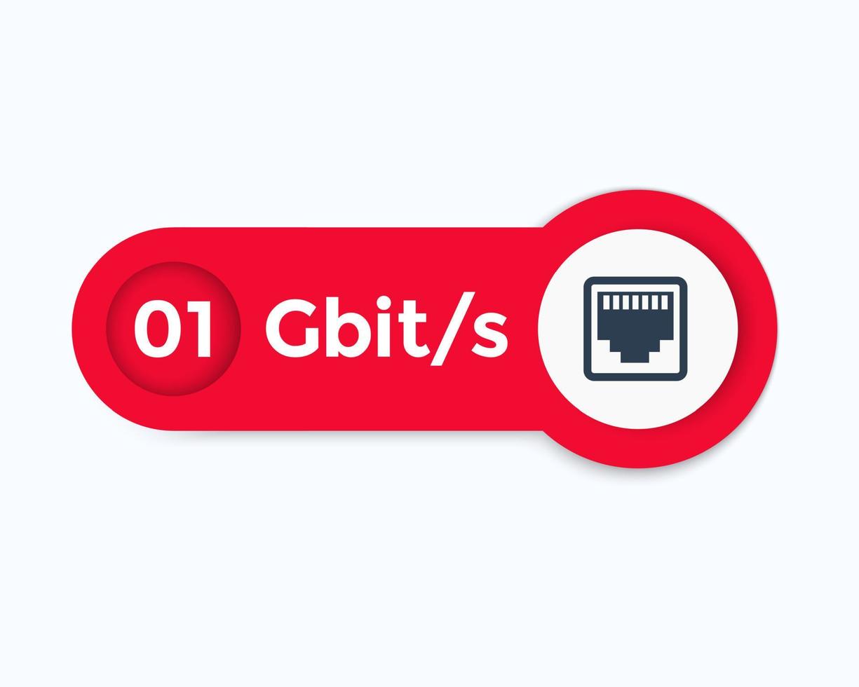 ethernet socket icon, vector label