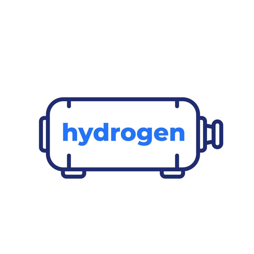 hydrogen storage, gas tank line icon vector