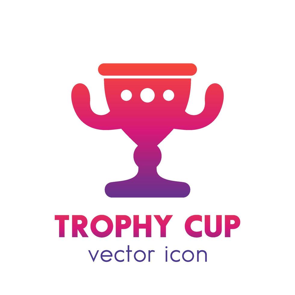 icono de copa de trofeo en blanco vector