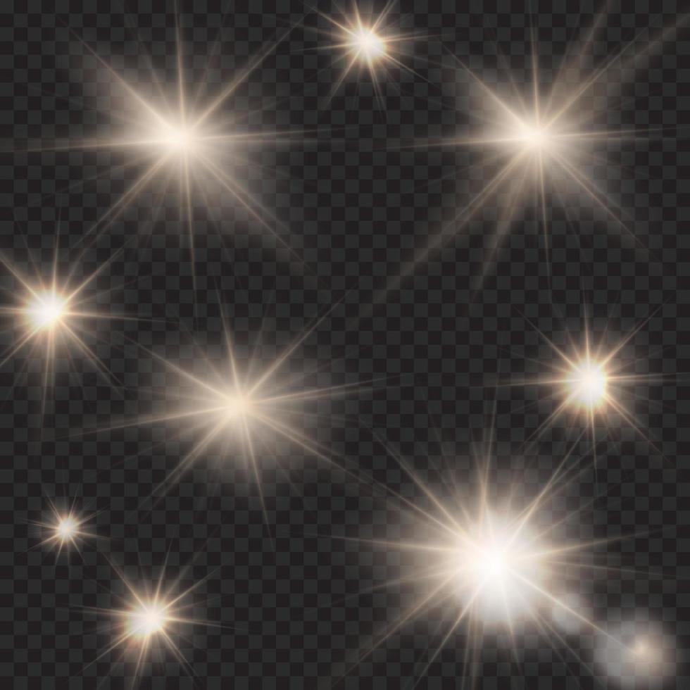 flares, rays, beams, sun burst, light effects under clipping mask on dark vector