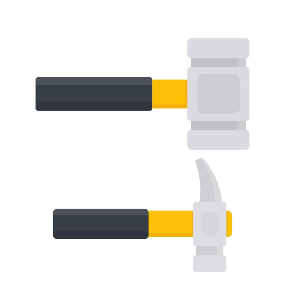 hammer and sledgehammer in flat style vector