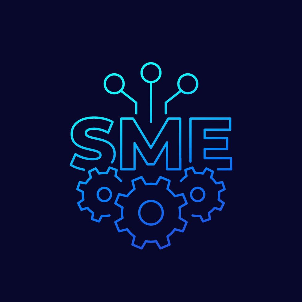 SME, small and medium enterprise, thin line icon vector