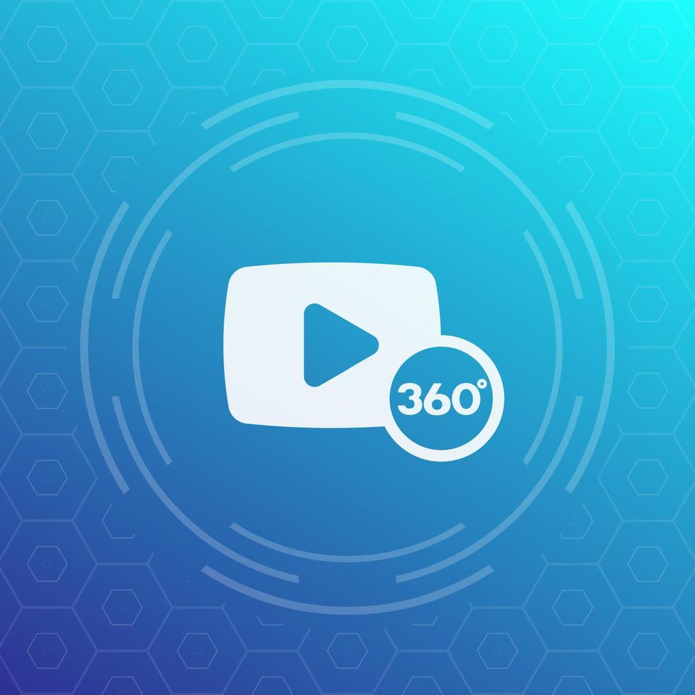 360 degrees video icon, symbol vector