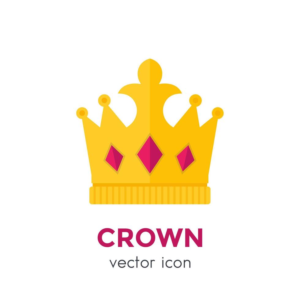 crown vector logo element, icon, flat style