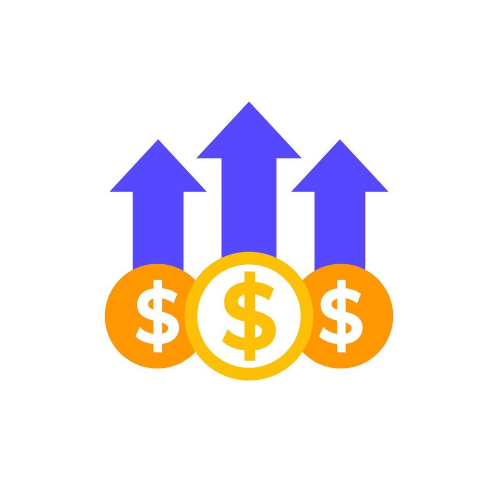 profit, income growth vector icon