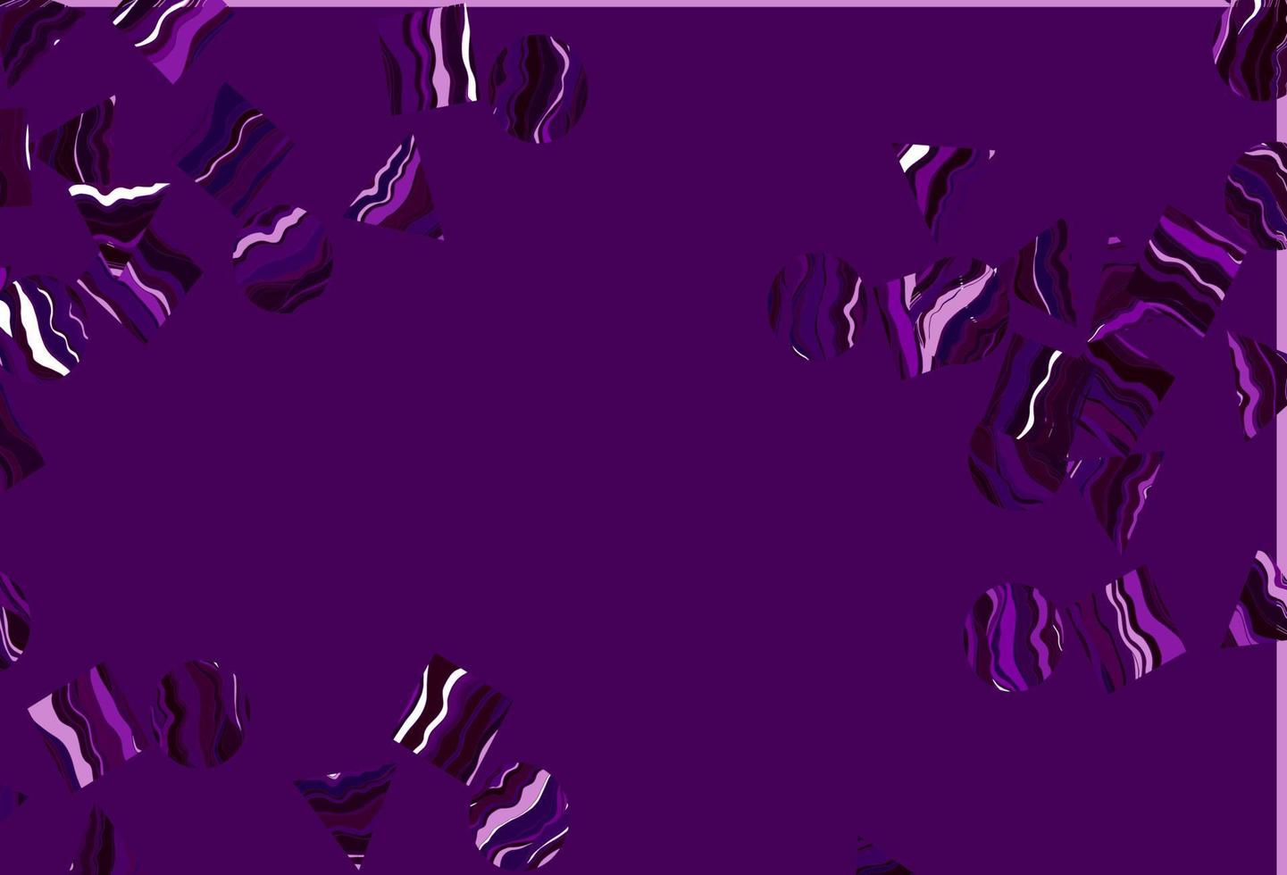 patrón de vector púrpura claro en estilo poligonal con círculos.