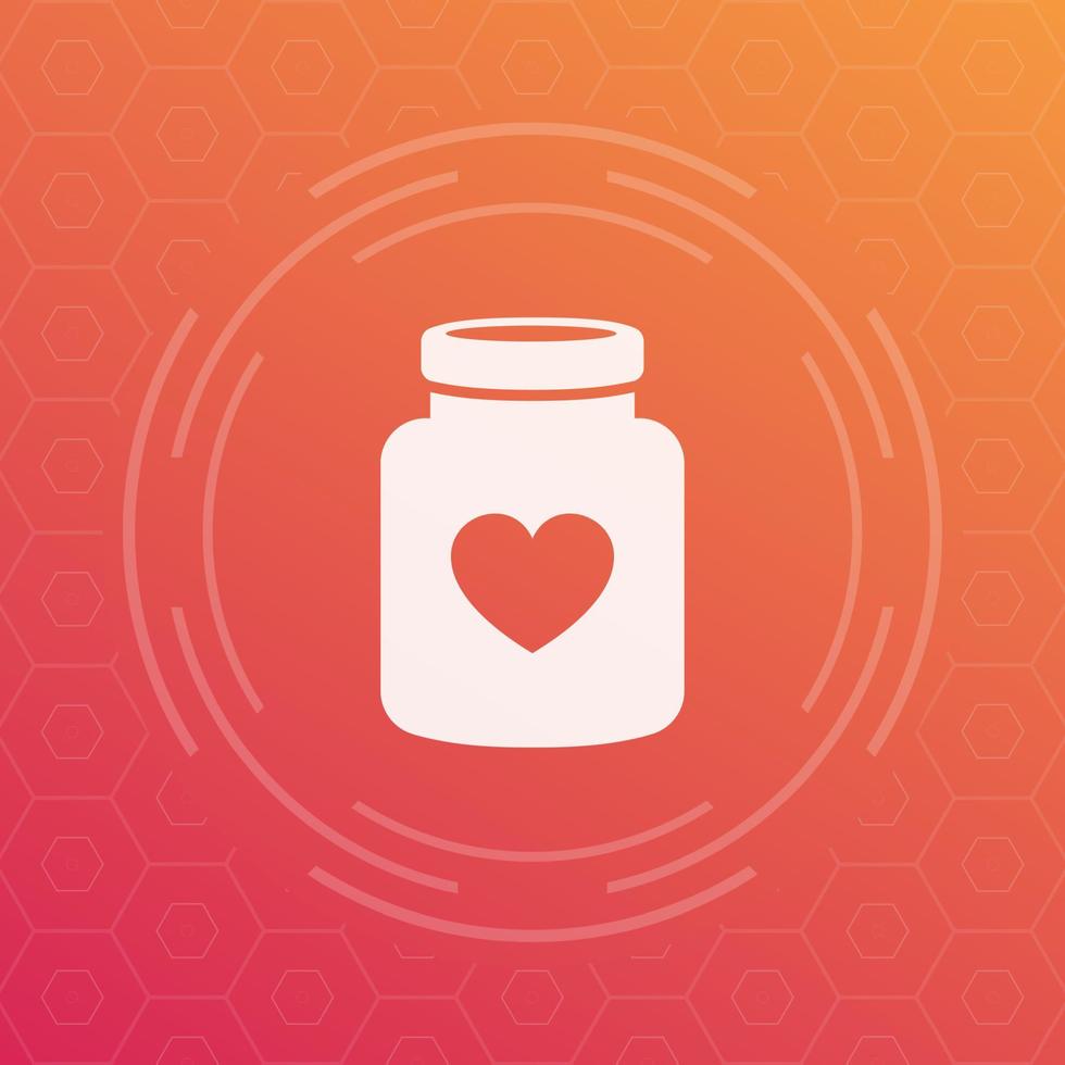 bottle of pills vector icon