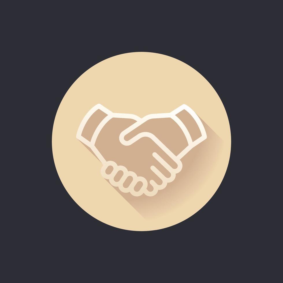 handshake icon, agreement, deal, partnership symbol vector