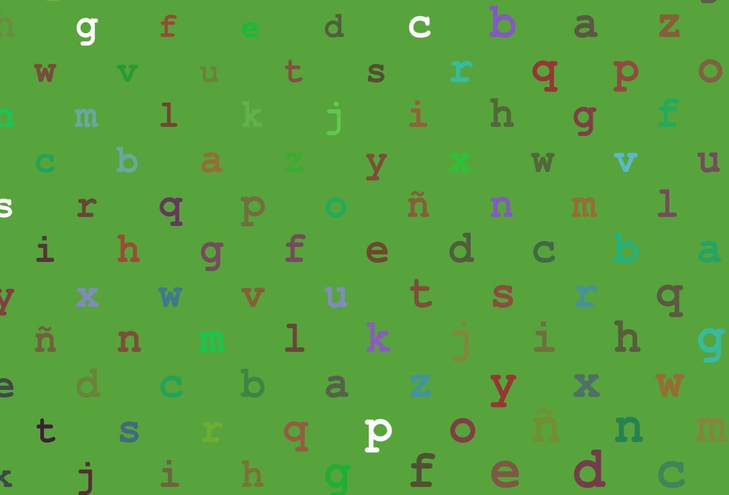 Light multicolor, rainbow vector template with isolated letters.