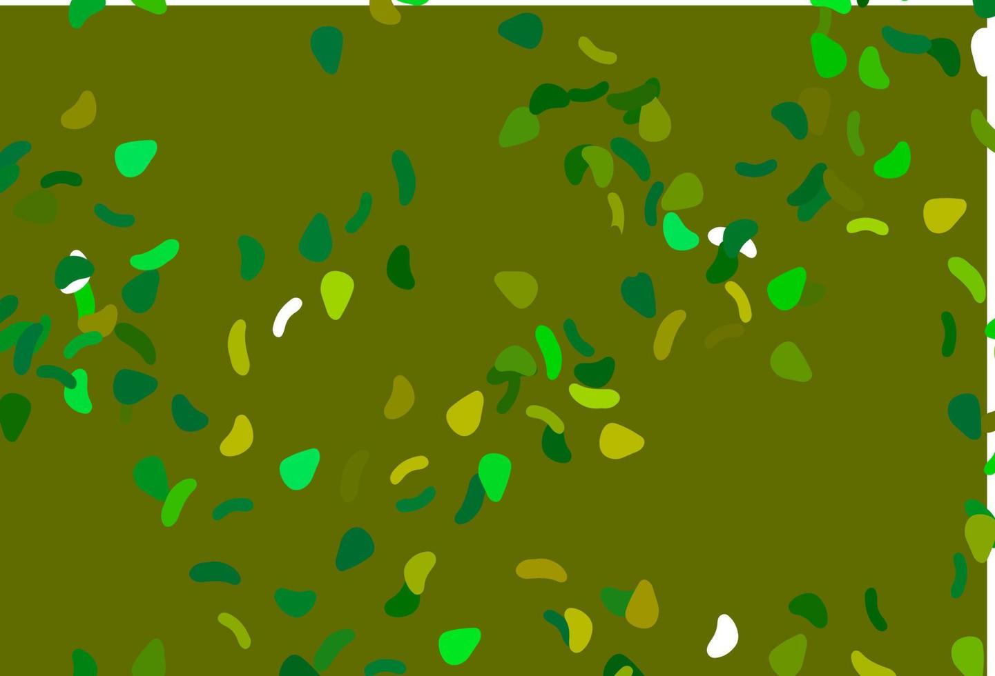 textura de vector verde claro, amarillo con formas aleatorias.
