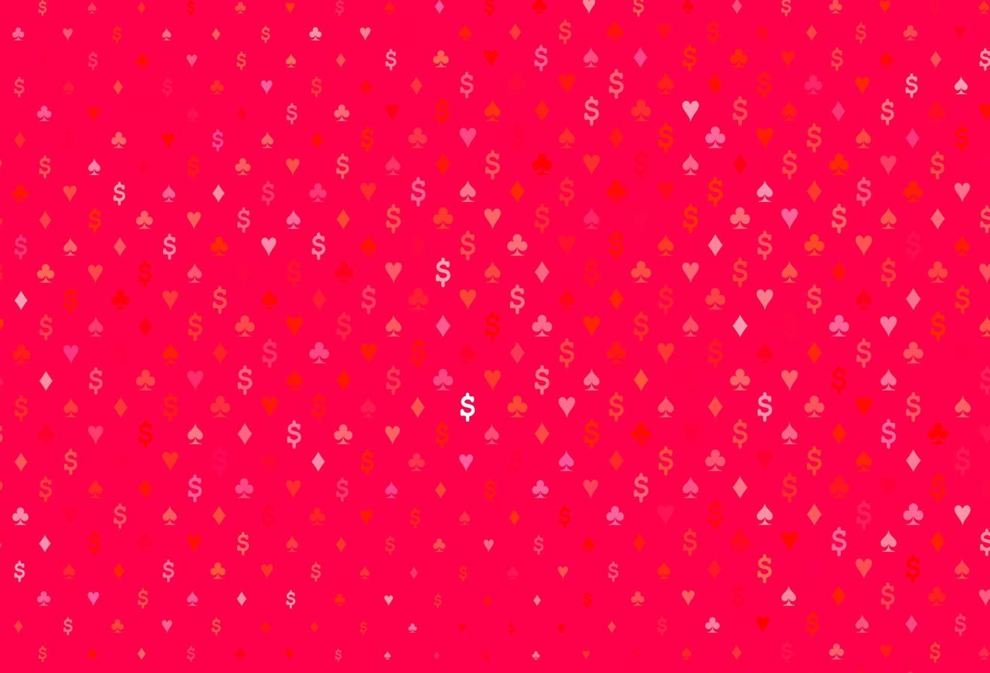 Light red vector background with cards signs.