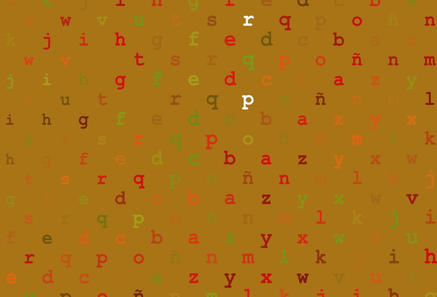 Light green, red vector pattern with ABC symbols.