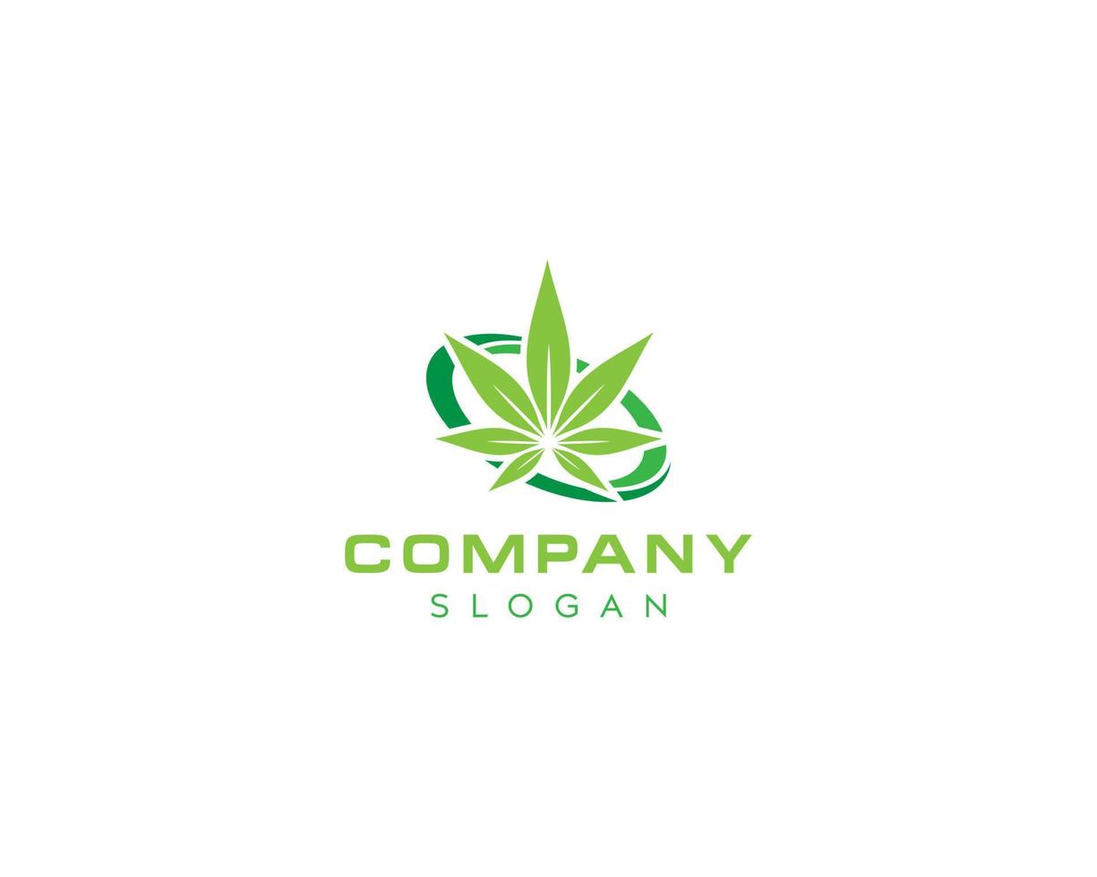 Cannabis green leaf,Hemp leaf logo design,CBD leaf vector logo design