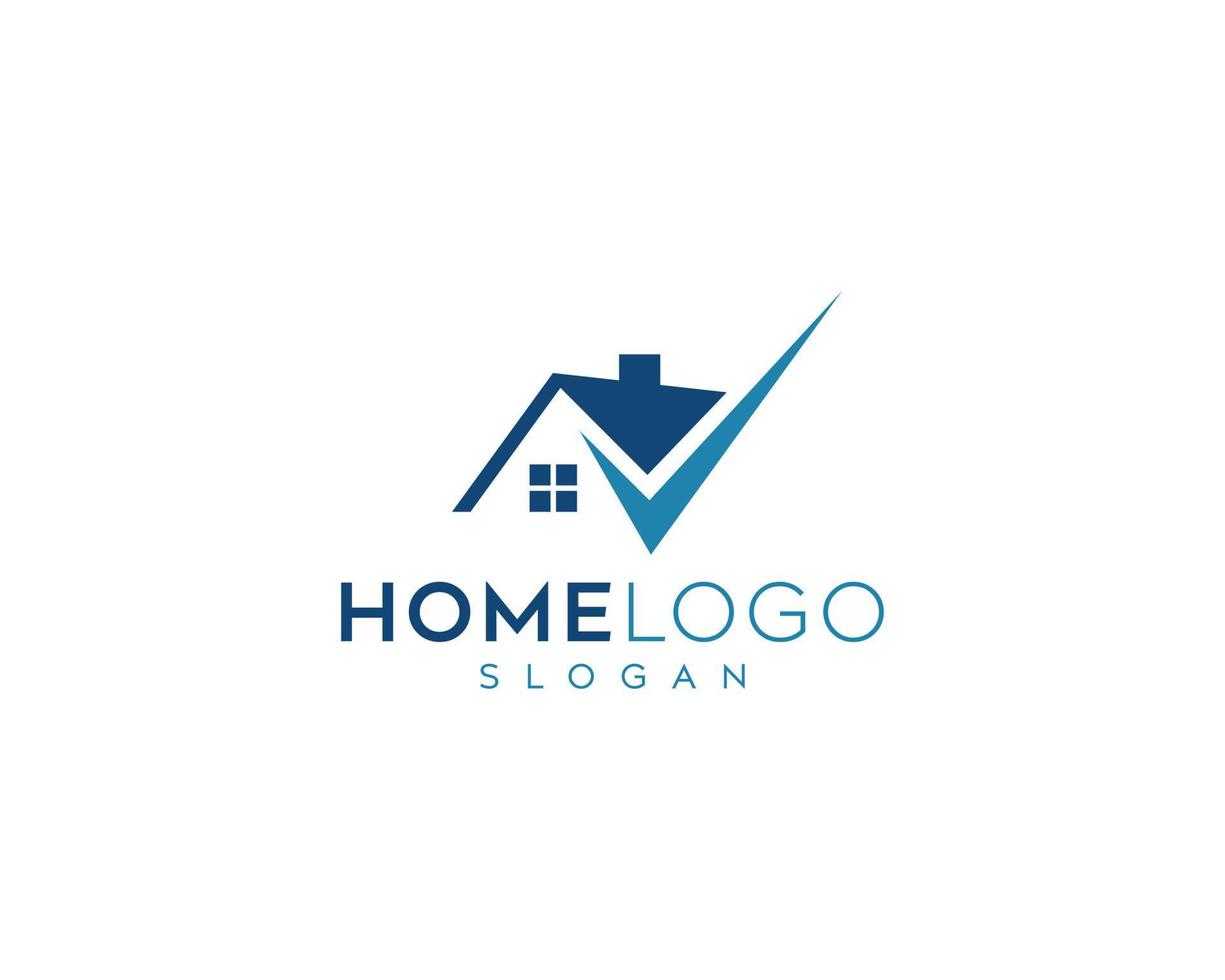 Home icon logo design,Home check mark vector logo design,real estate logo vector design