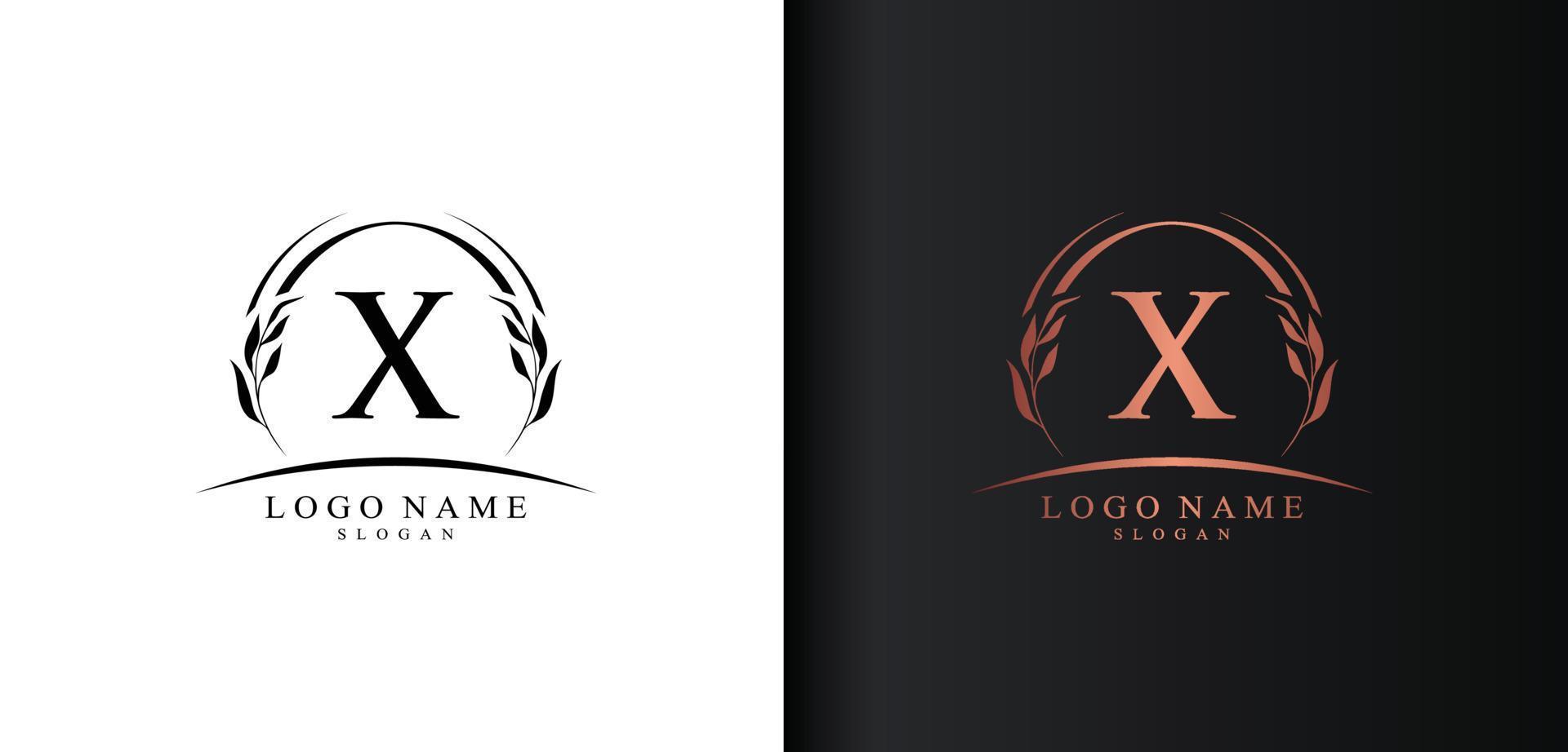 Abstract letter X logo design, luxury style letter logo, text X icon