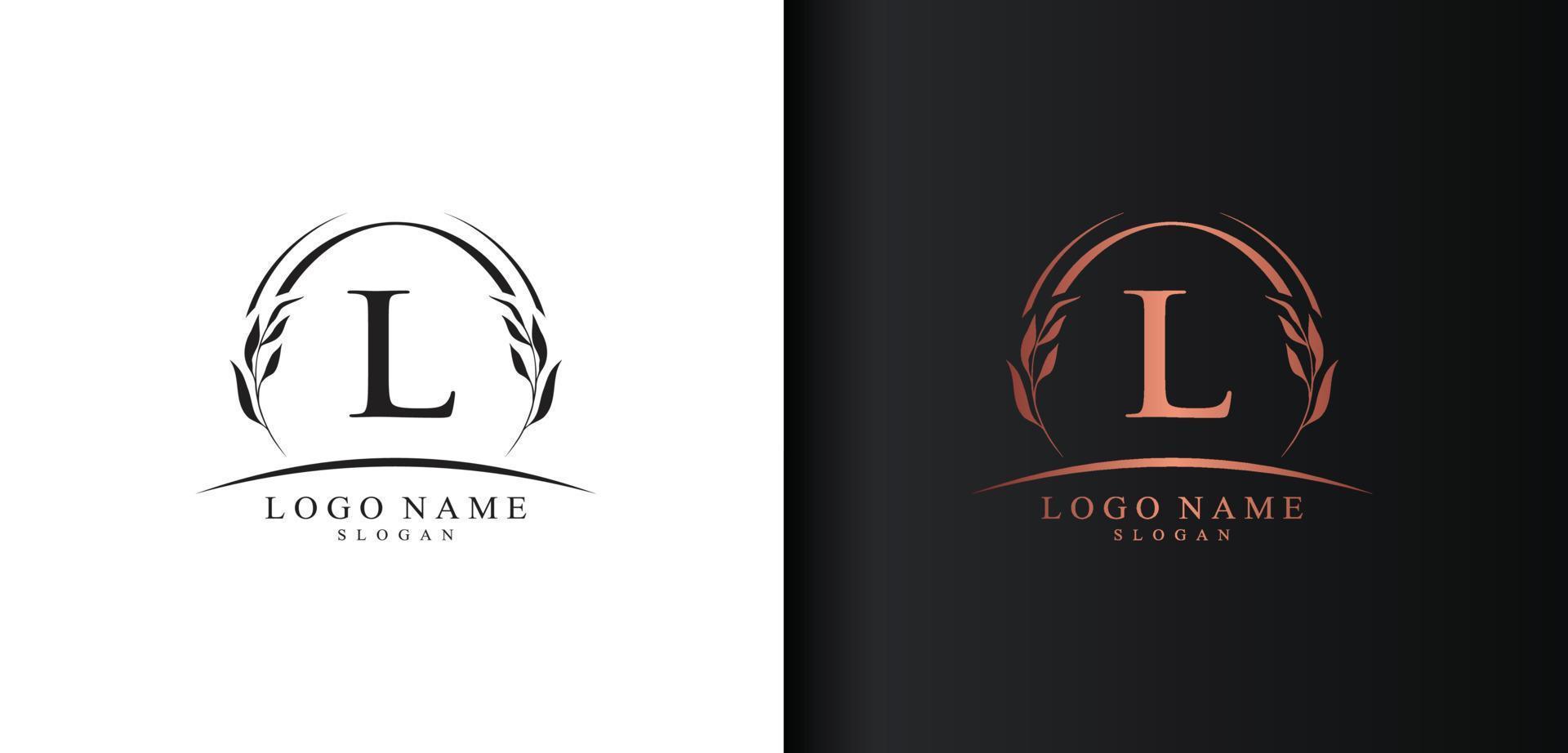 Abstract letter L logo design, luxury style letter logo, text L icon vector design