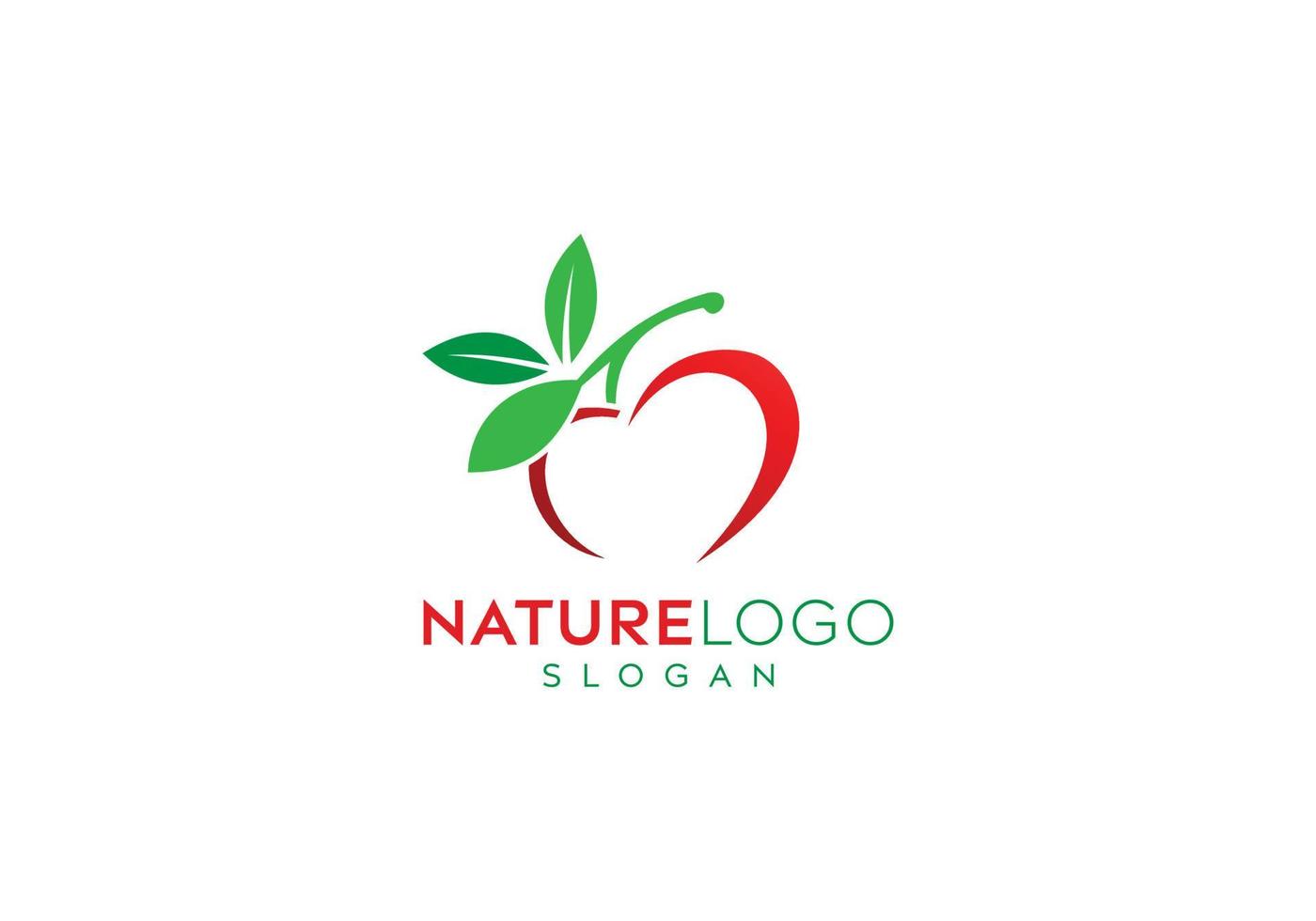 Apple fruits leaf logo vector design, fresh leaf logo, apple logo design, natural food vector logo design