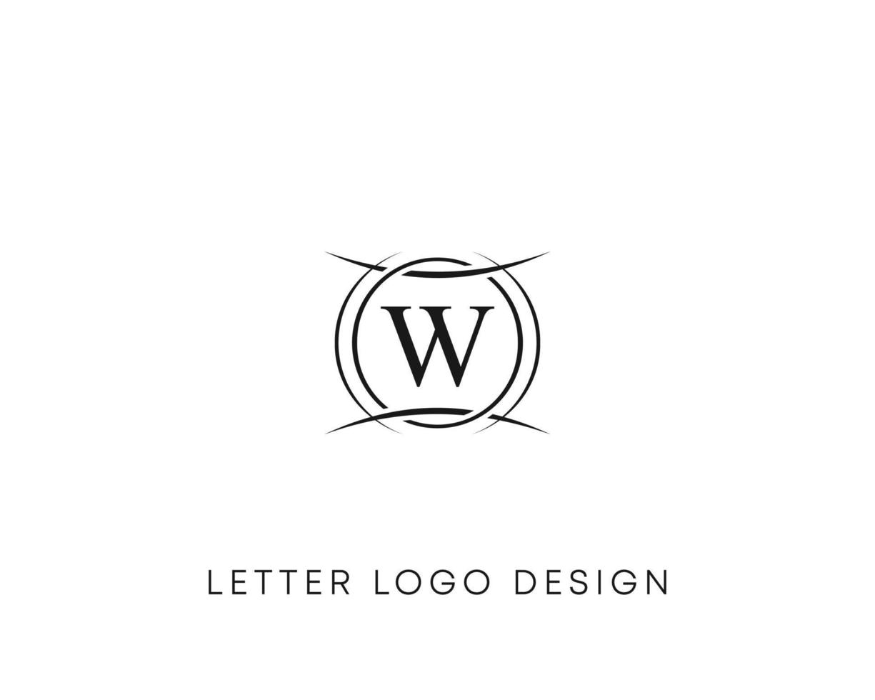 Abstract letter W logo design, minimalist style letter logo, text W icon vector design