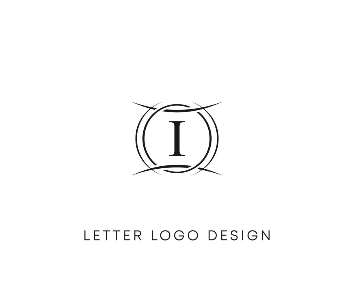 Abstract letter I logo design, minimalist style letter logo, text I icon vector design