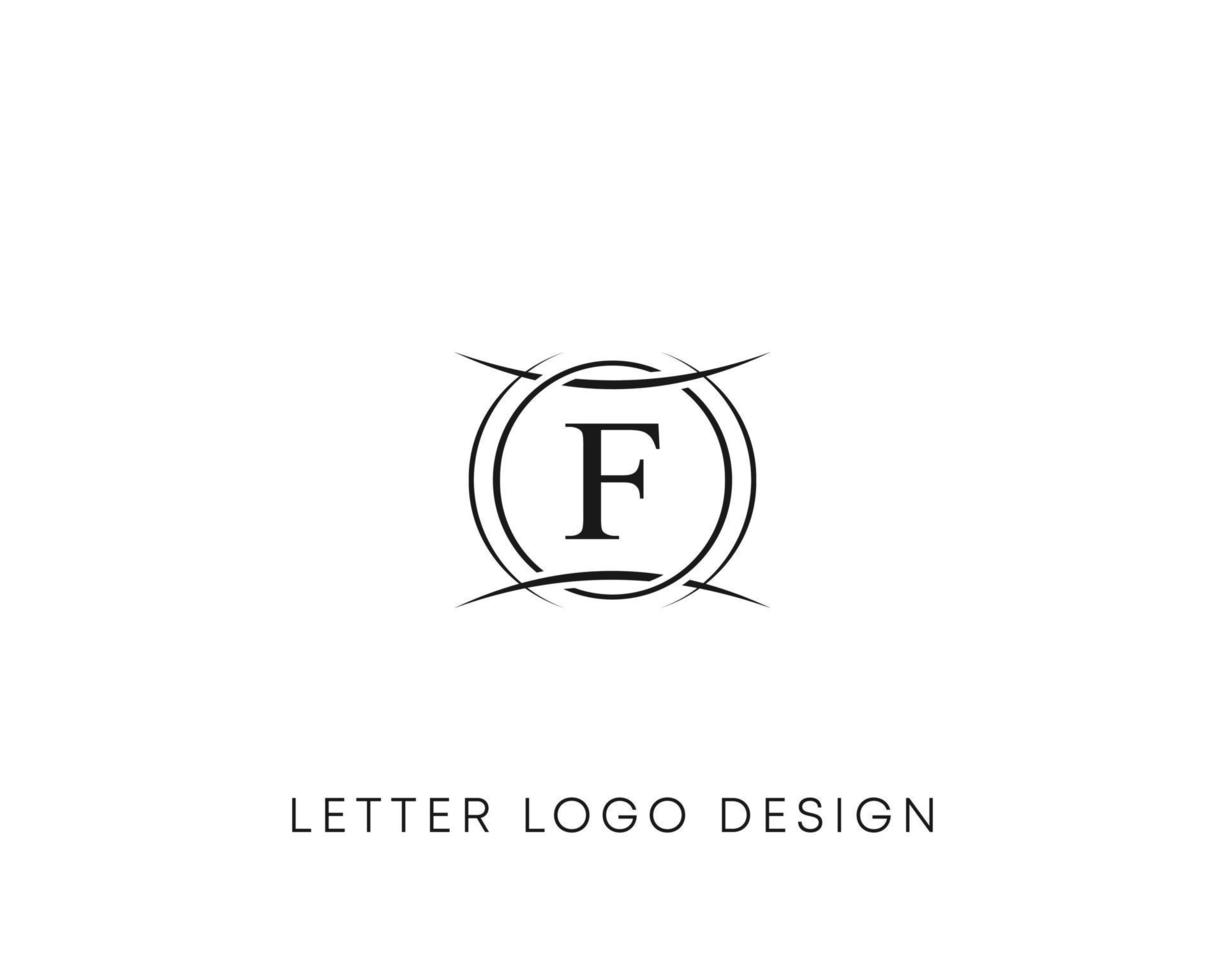 Abstract letter F logo design, minimalist style letter logo, text F icon vector design