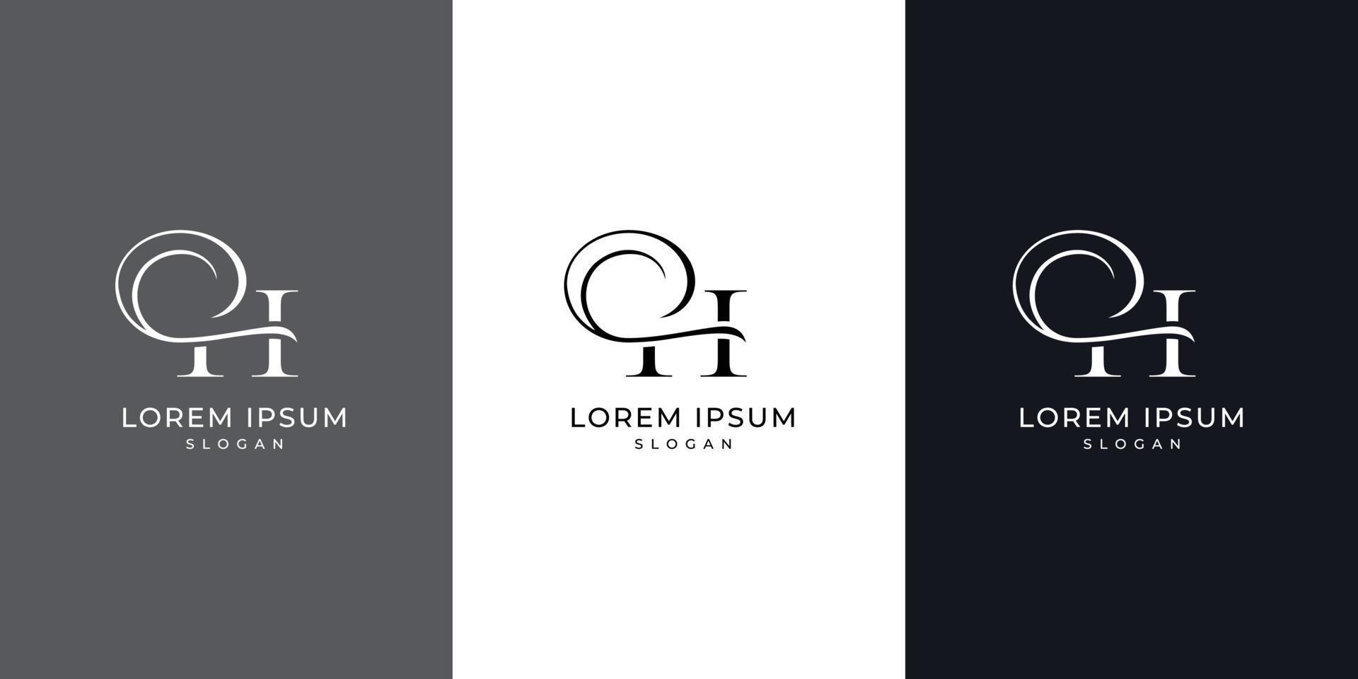 Abstract letter H logo design, luxury style letter logo, text H icon design vector