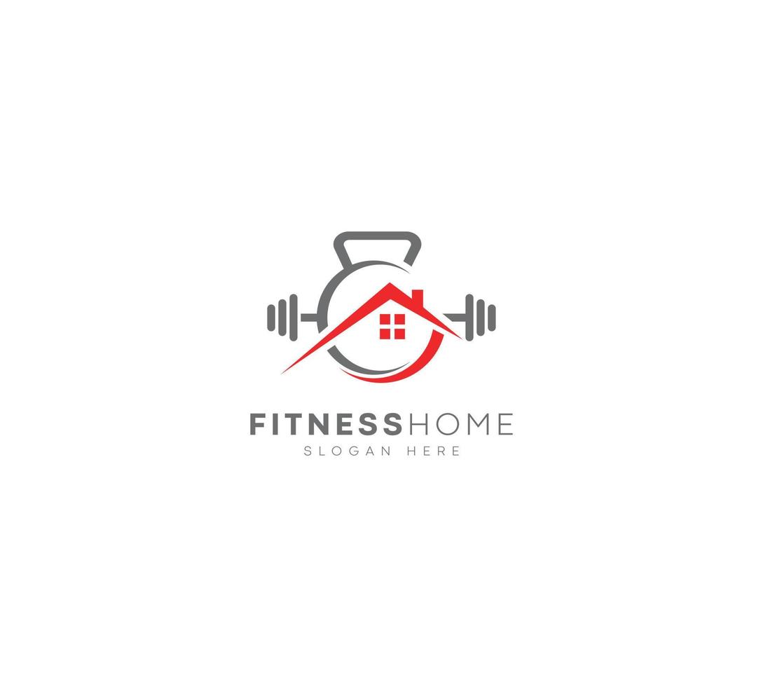 Fitness home vector logo design, home icon logo design