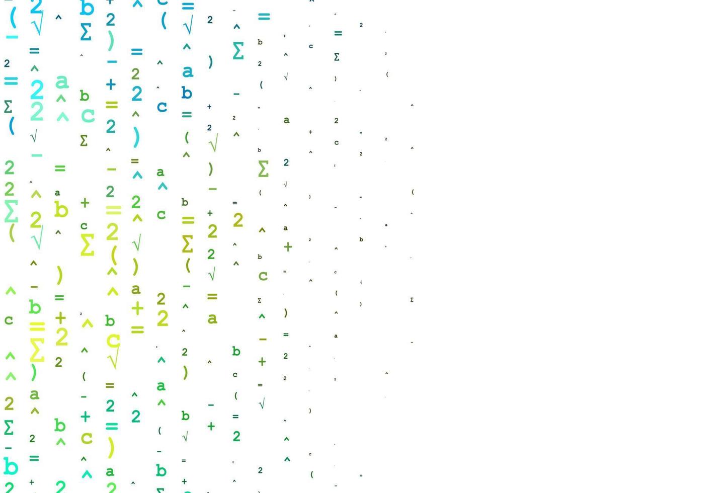 textura vectorial azul claro, amarilla con símbolos matemáticos. vector