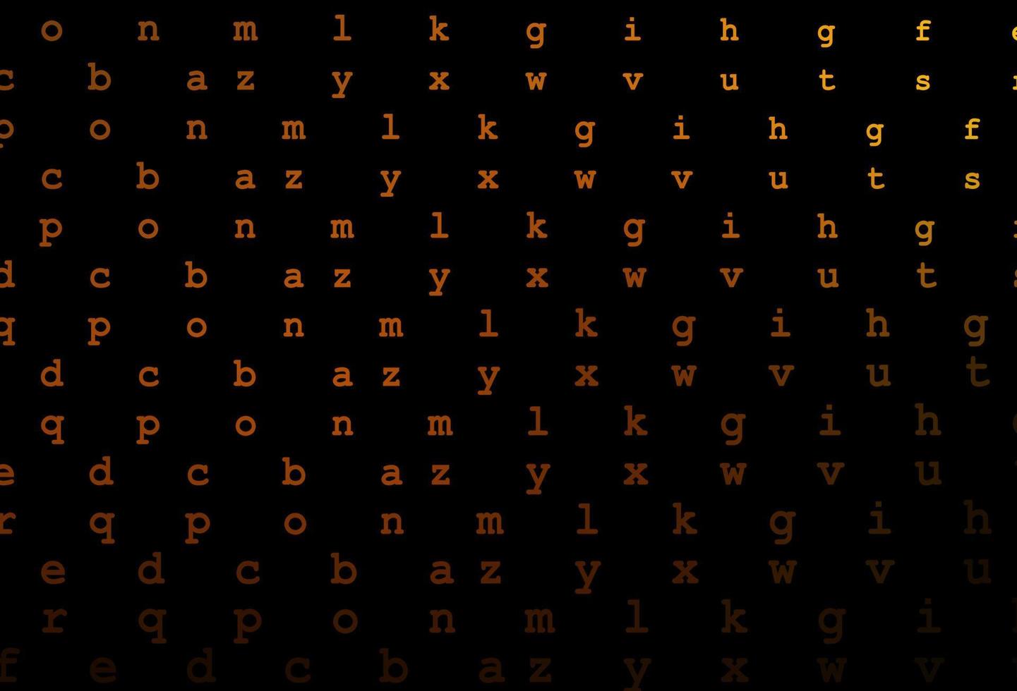 Dark yellow, orange vector pattern with ABC symbols.